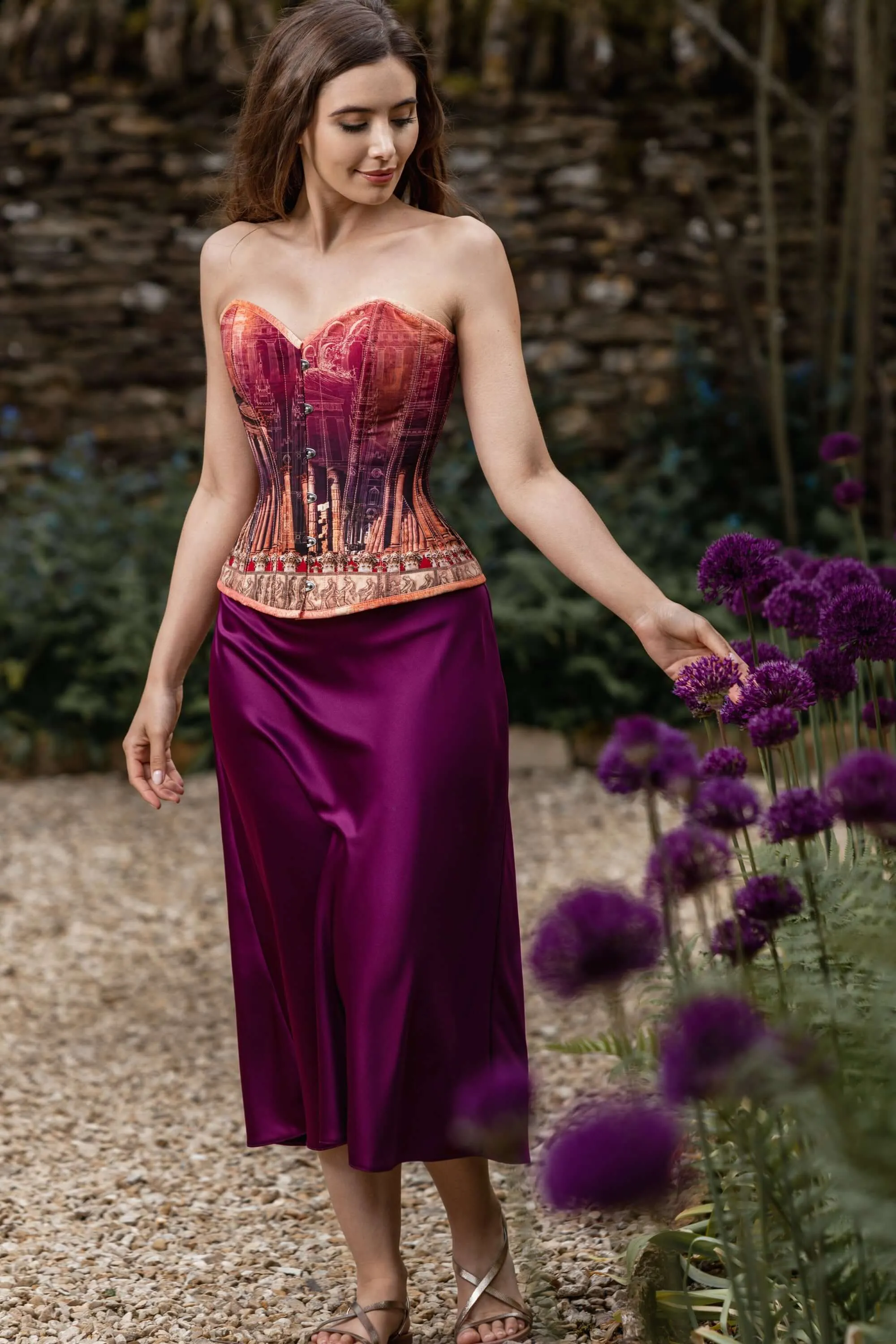 ARCHITECTURAL PRINT WAIST TAMING CORSET