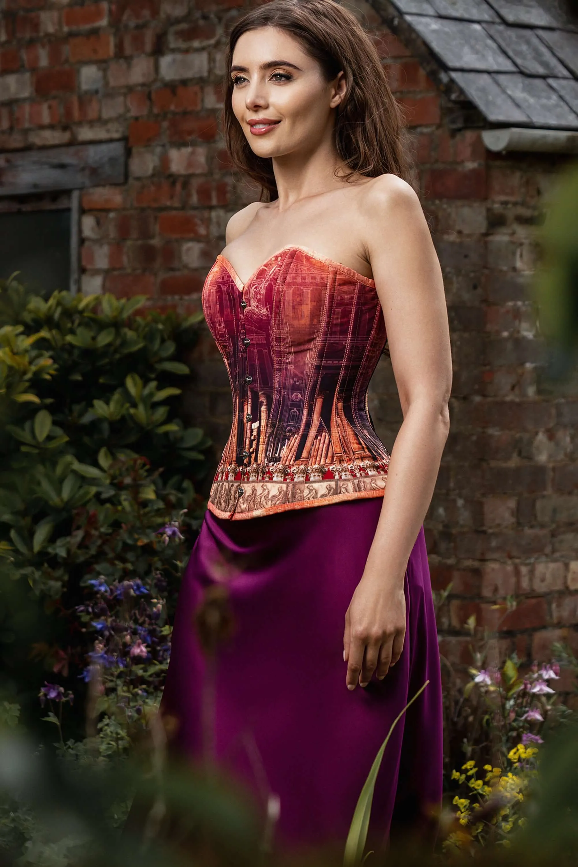 ARCHITECTURAL PRINT WAIST TAMING CORSET