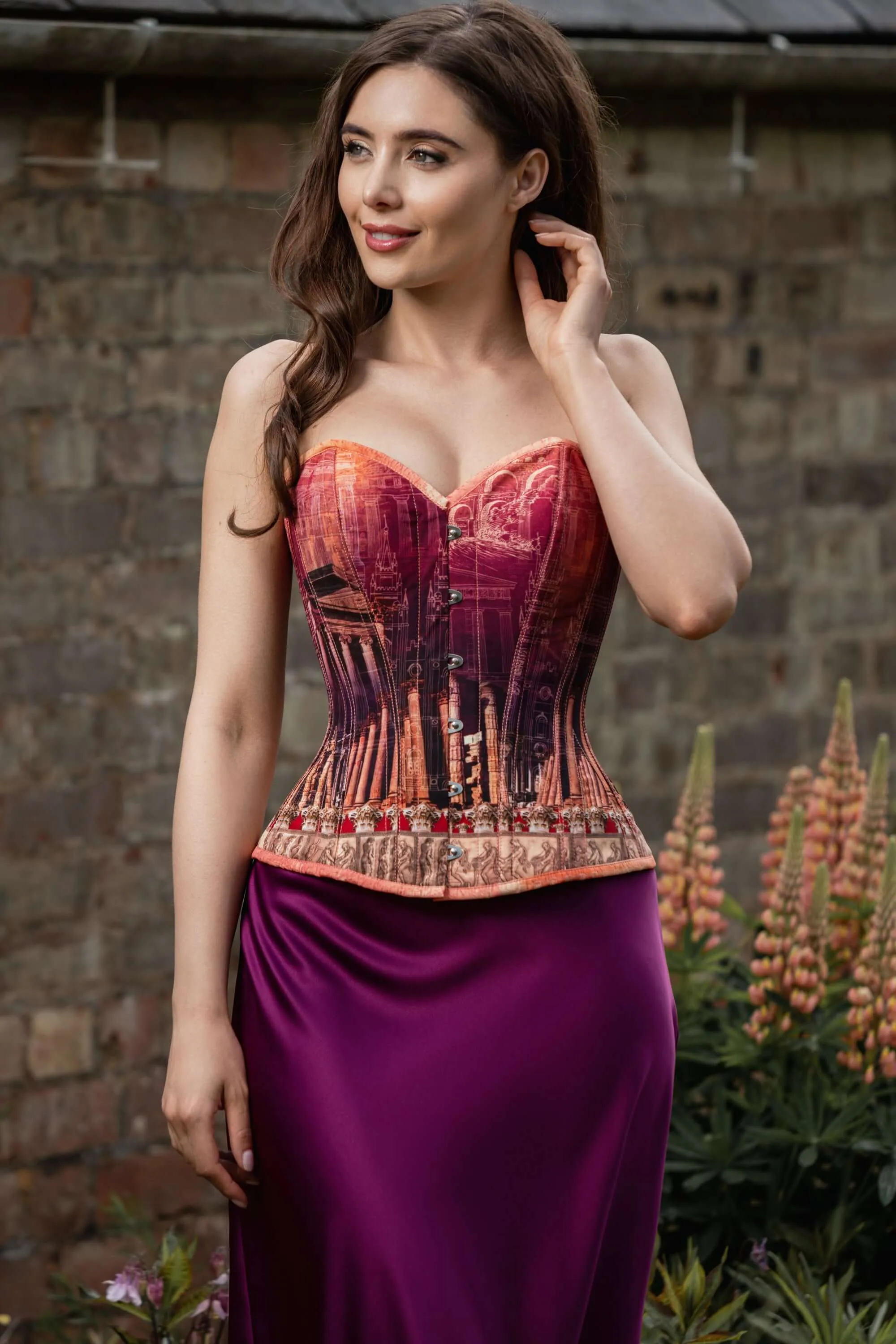 ARCHITECTURAL PRINT WAIST TAMING CORSET