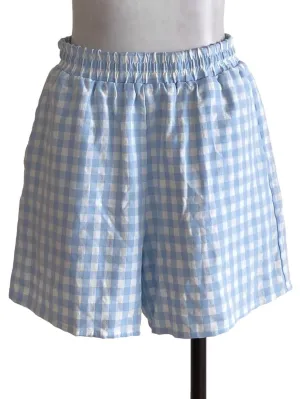 Arctic Blue Gingham Shorts Pants
