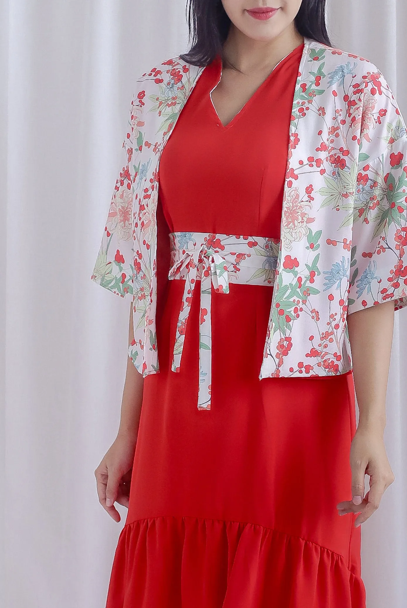 Ardisia Kimono Outerwear In Red
