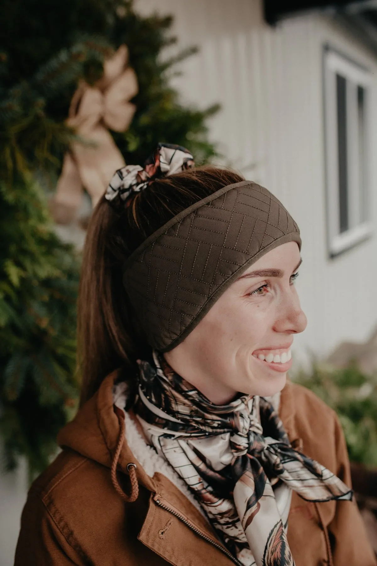 Ariat Olive Green Quilted Headband