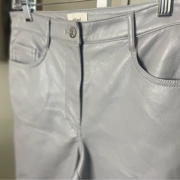 ARITZIA Wilfred Faux Leather Straight Leg Pants, Pale Green, Career, Urban, 4