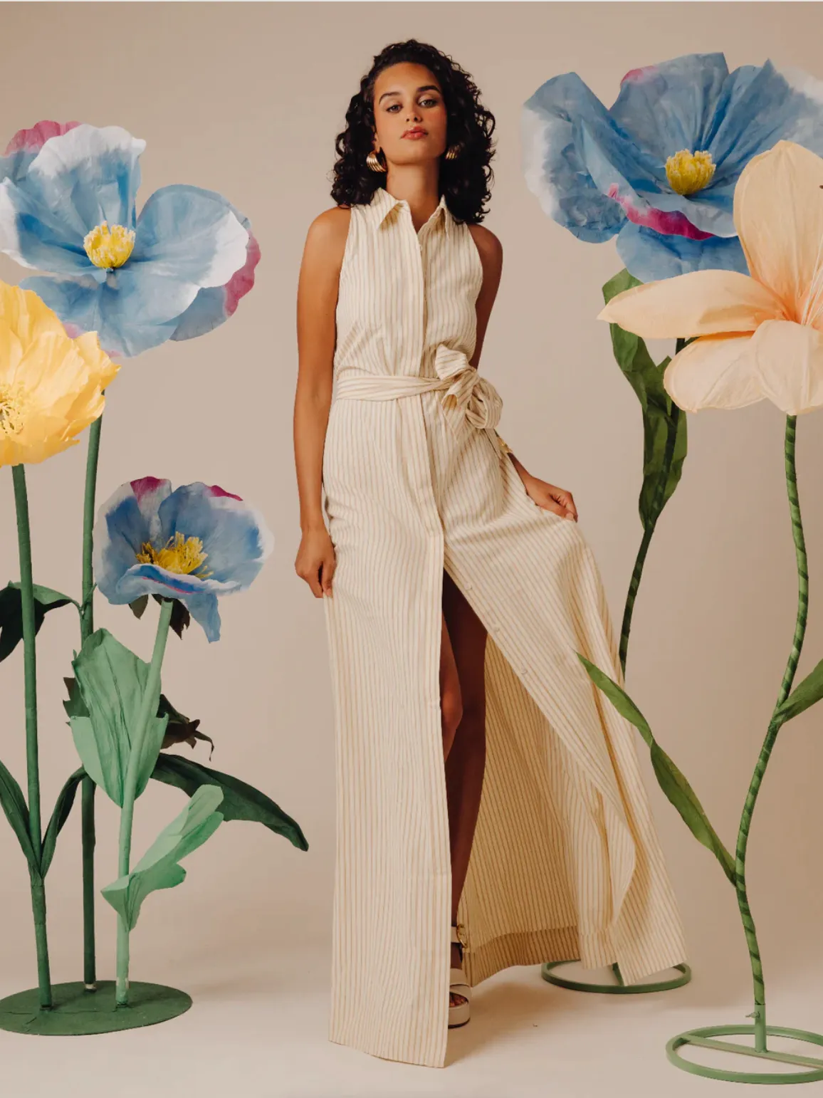 Arlene Dress Macadamia Seersucker