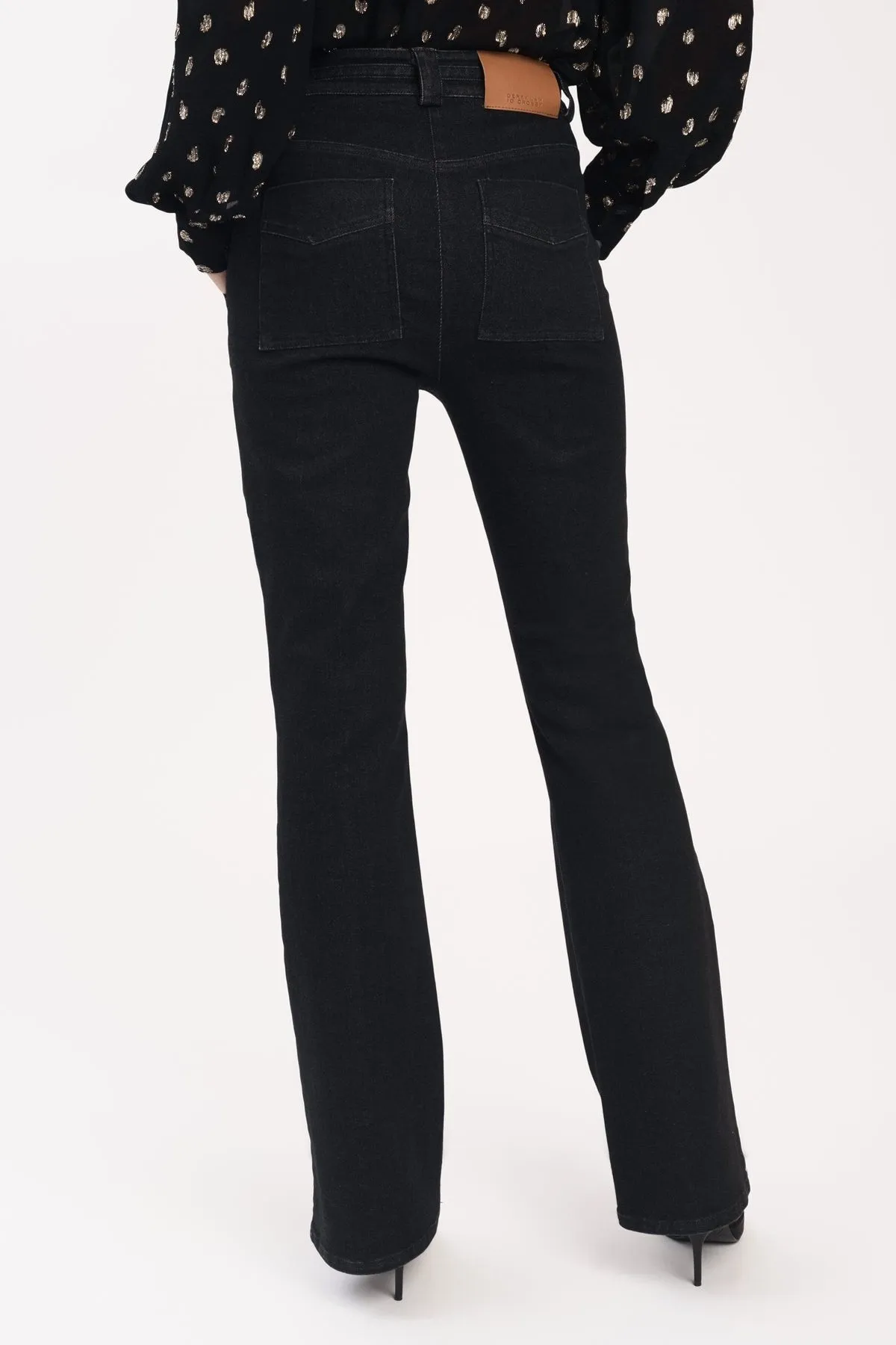 Aspen High Waisted Flare Pant in Black