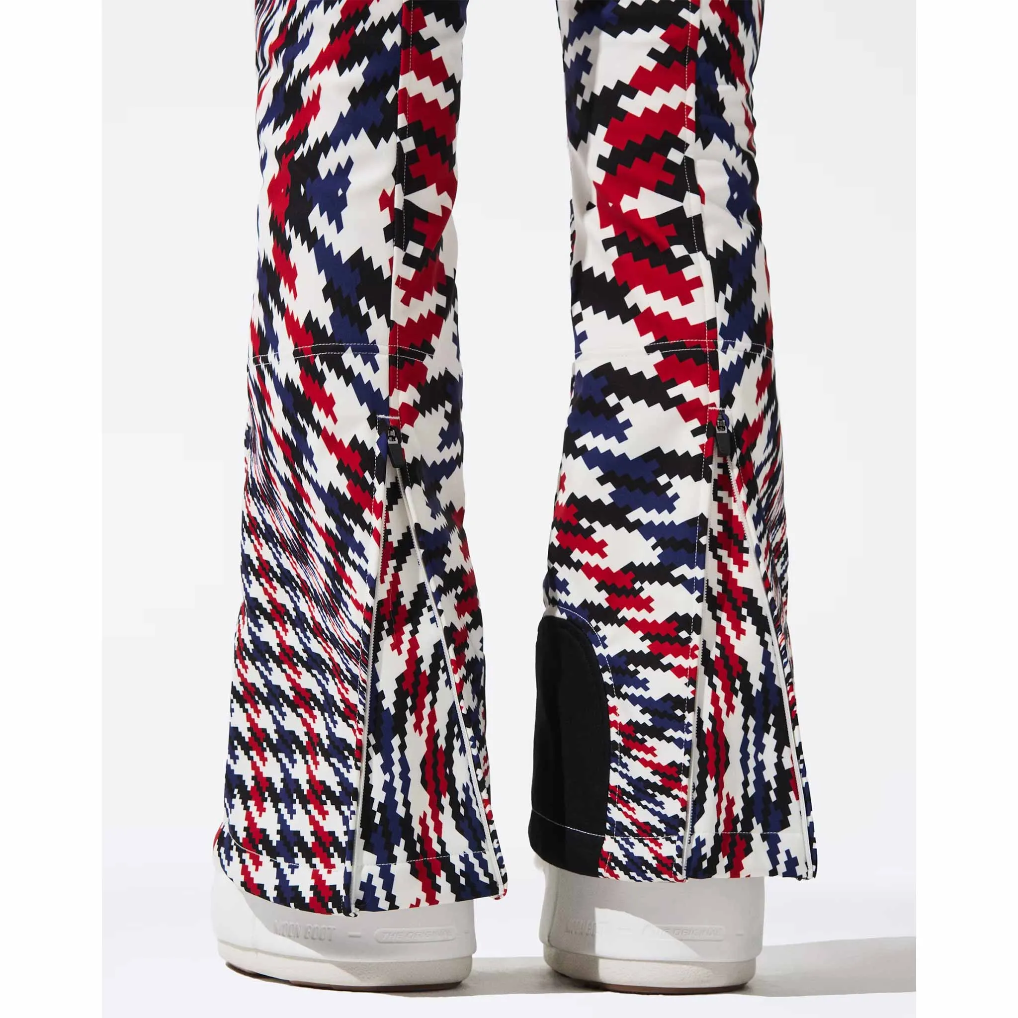 Aurora High Waist Flare Pant in Twisted Houndstooth
