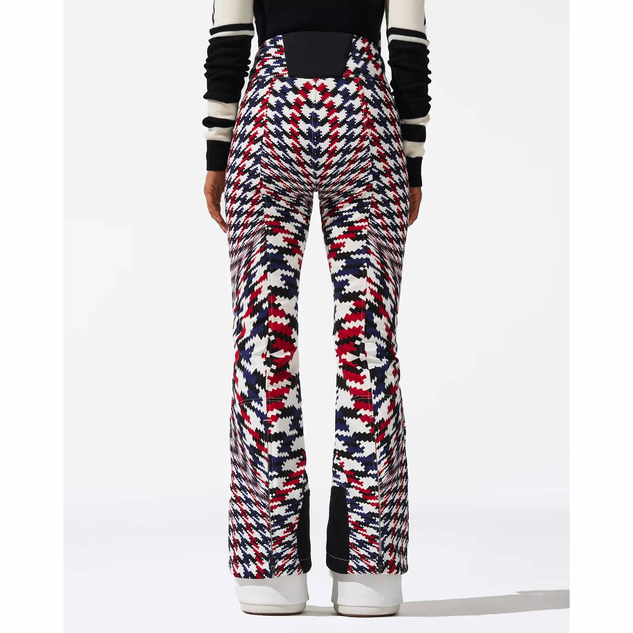 Aurora High Waist Flare Pant in Twisted Houndstooth