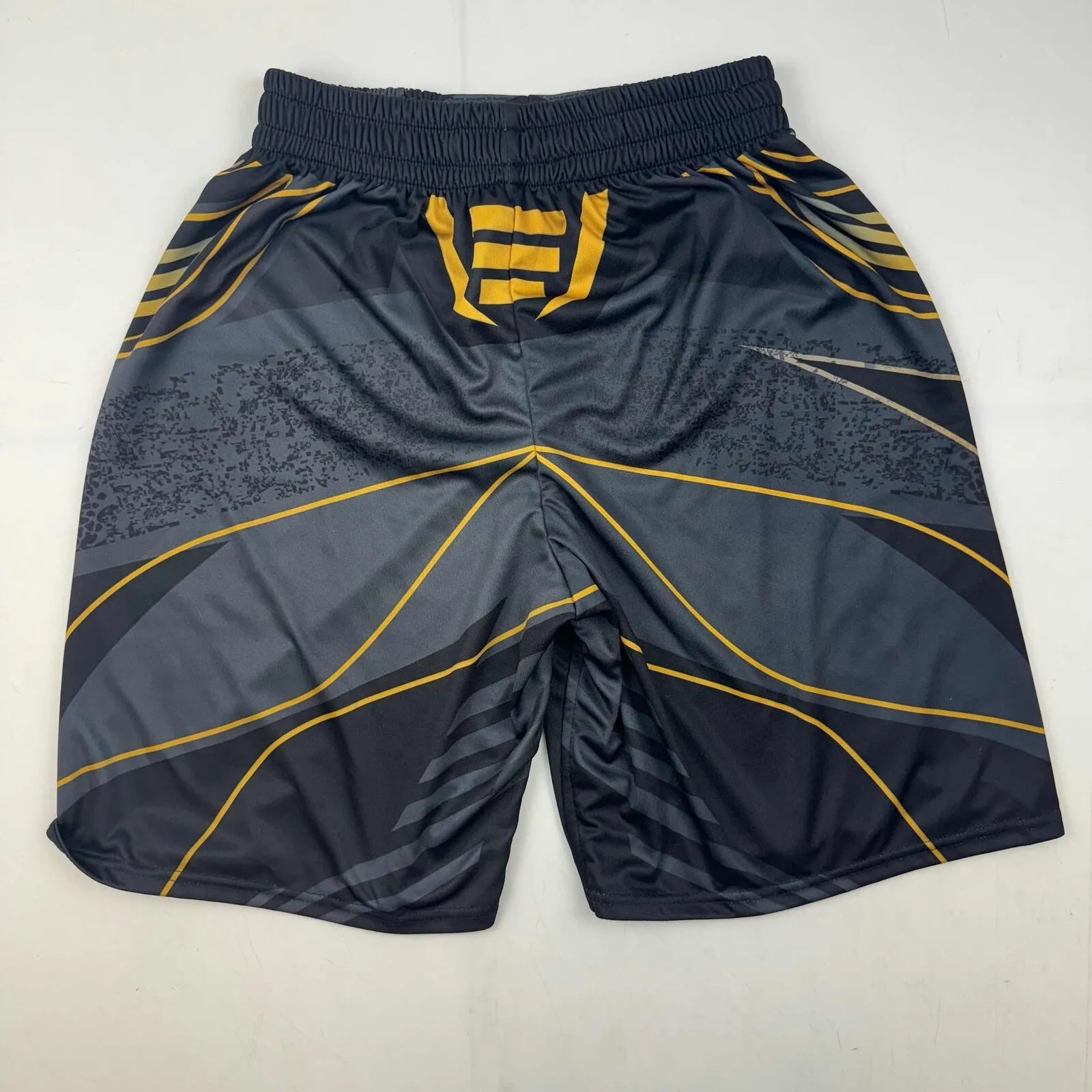 Autographed/Signed Stipe Miocic Black and Gold UFC MMA Trunks Shorts Beckett COA