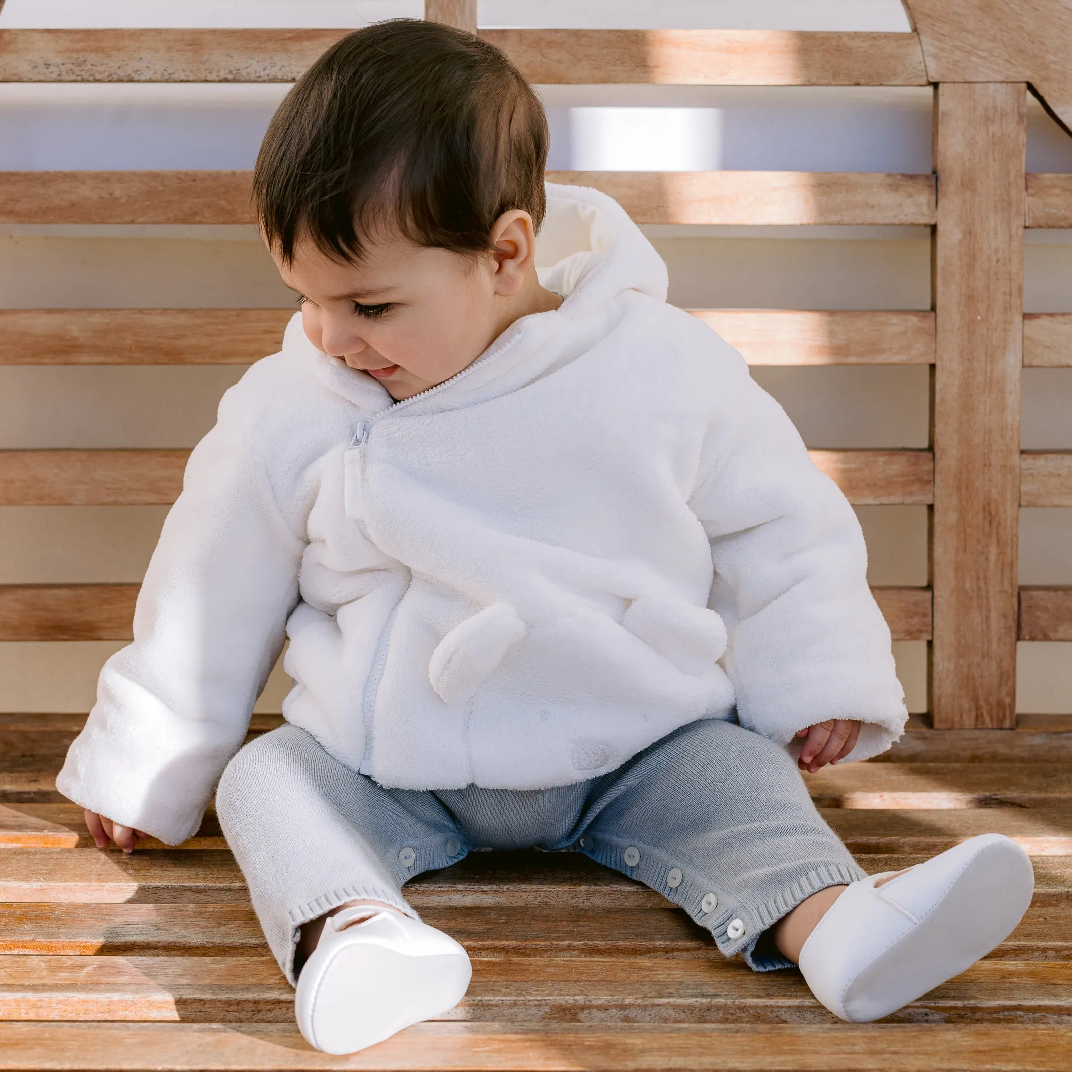 Axel Unisex Ivory Fleece Winter Jacket