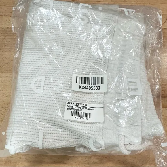 AYR Waffle Cone Shorts Pima Cotton Seashell NEW Size Medium Comfort Lougewear