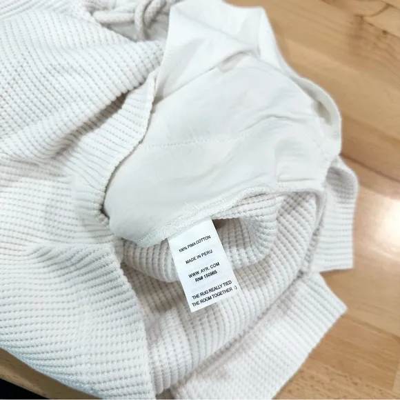 AYR Waffle Cone Shorts Pima Cotton Seashell NEW Size Medium Comfort Lougewear