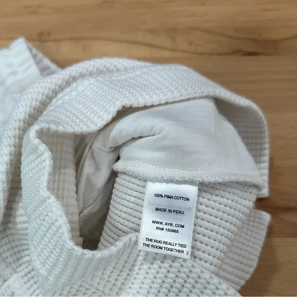 AYR Waffle Cone Shorts Pima Cotton Seashell NEW Size XS Comfort Loungewear
