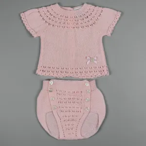 Baby Girls Pink Two-Piece Short Sleeve Outfit
