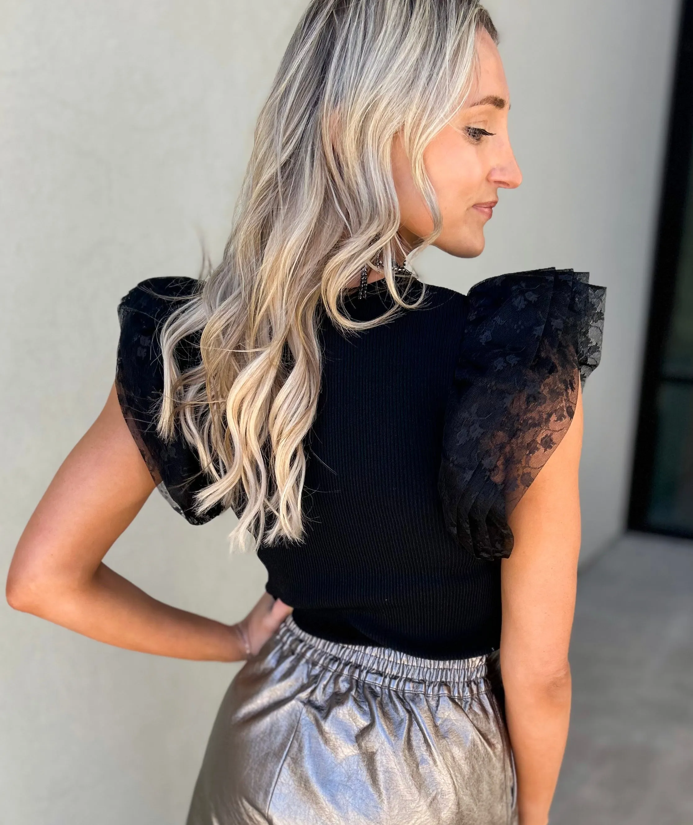 Bailey Tulle Sleeve Top