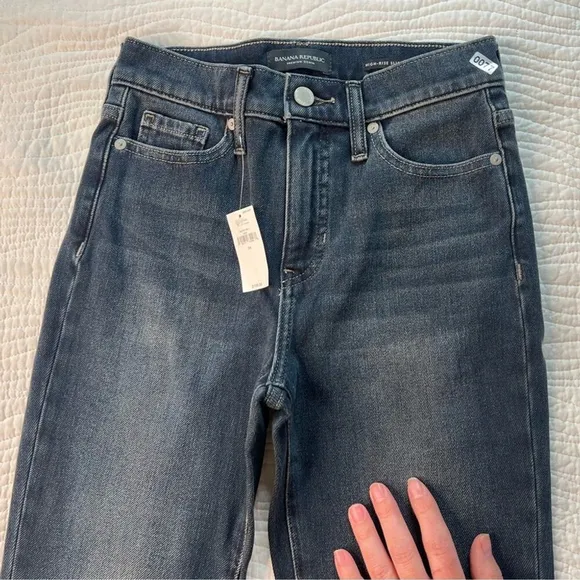 Banana Republic NEW GAP Premium Denim Pants sz 24 High Rise Slim Blue Jeans NWT