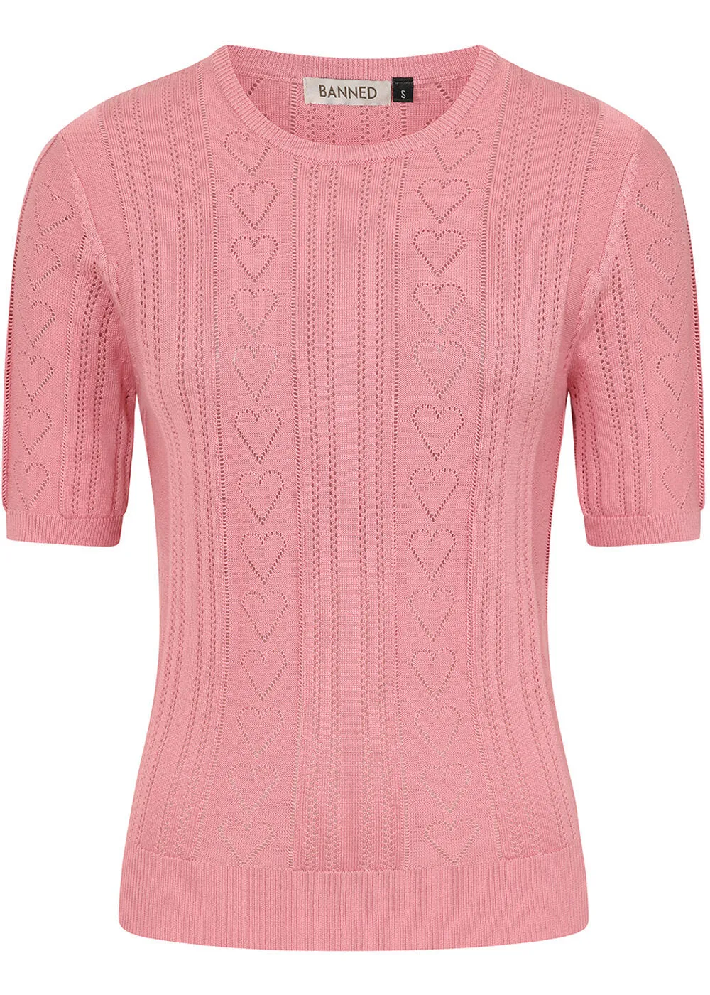 Banned Ruby Heart Jumper Blush Pink