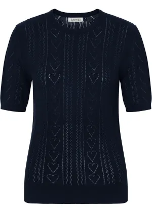 Banned Ruby Heart Jumper Navy Blue