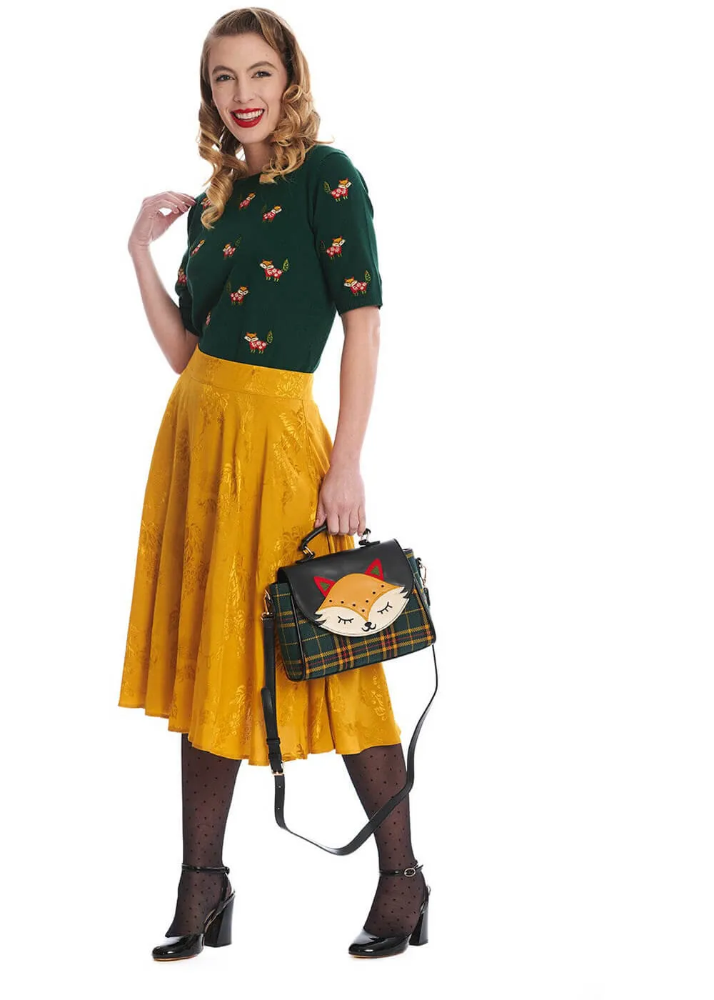 Banned Scandi Fox 40's Jumper Green