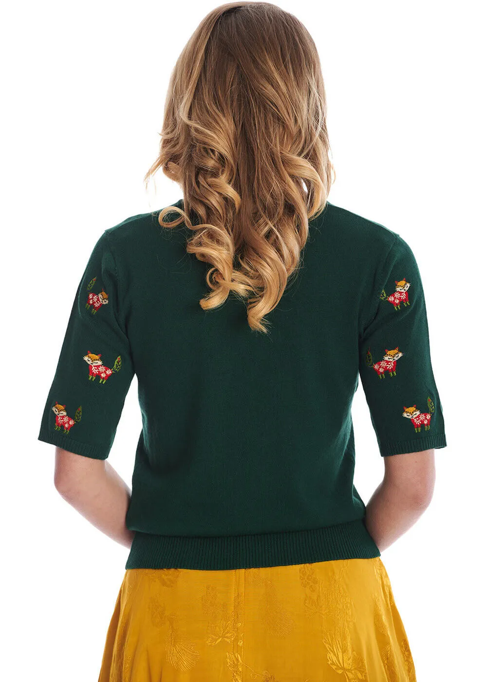 Banned Scandi Fox 40's Jumper Green