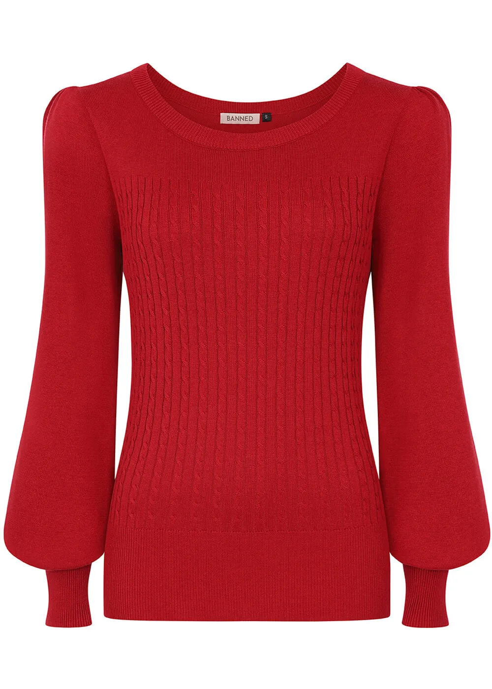 Banned Una Cable 40's Jumper Burgundy