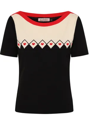 Banned Winona Hearts Jumper Black