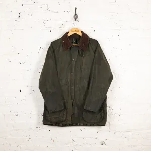 Barbour Beaufort Wax Jacket Coat - Green - L
