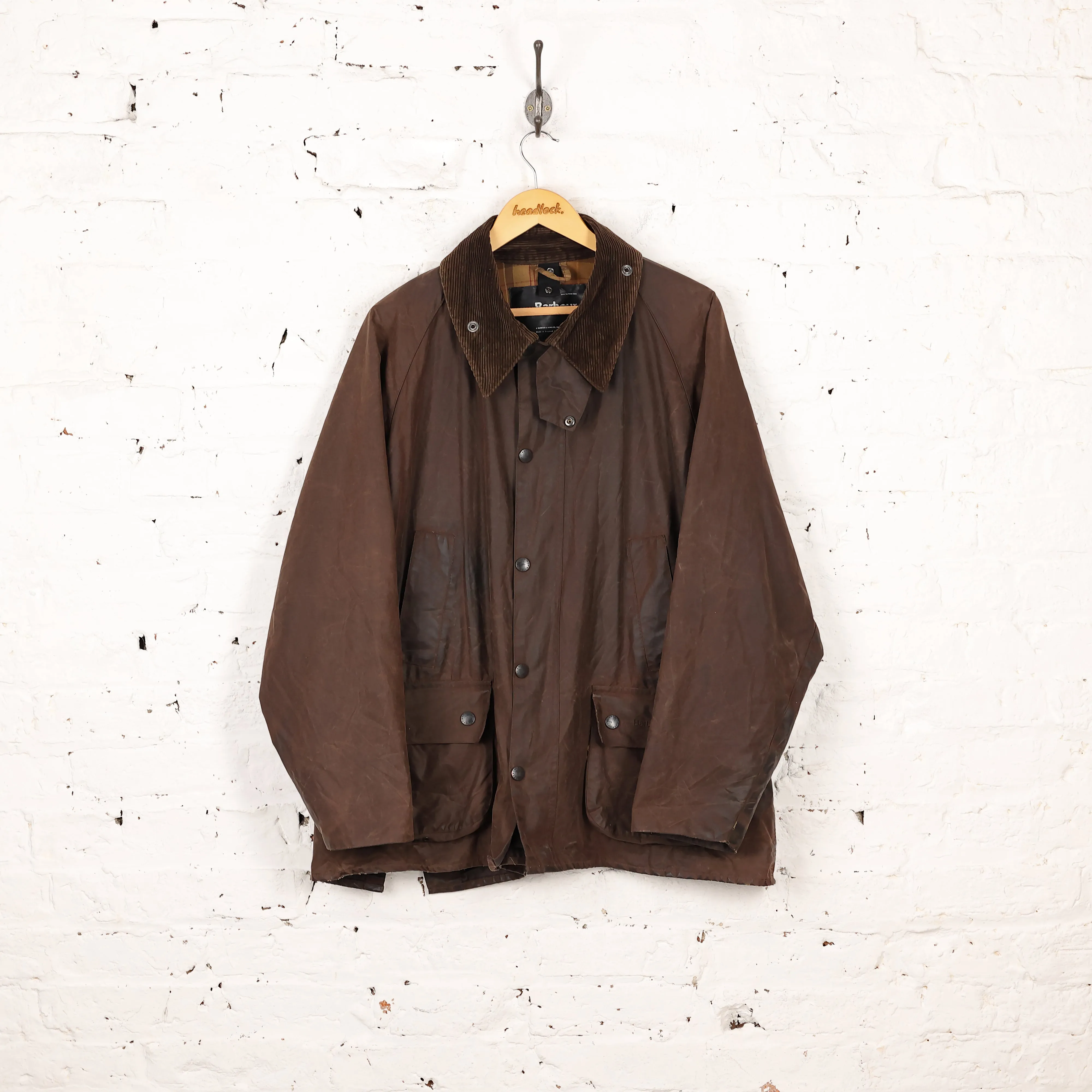 Barbour Border Wax Jacket Coat - Brown - XL