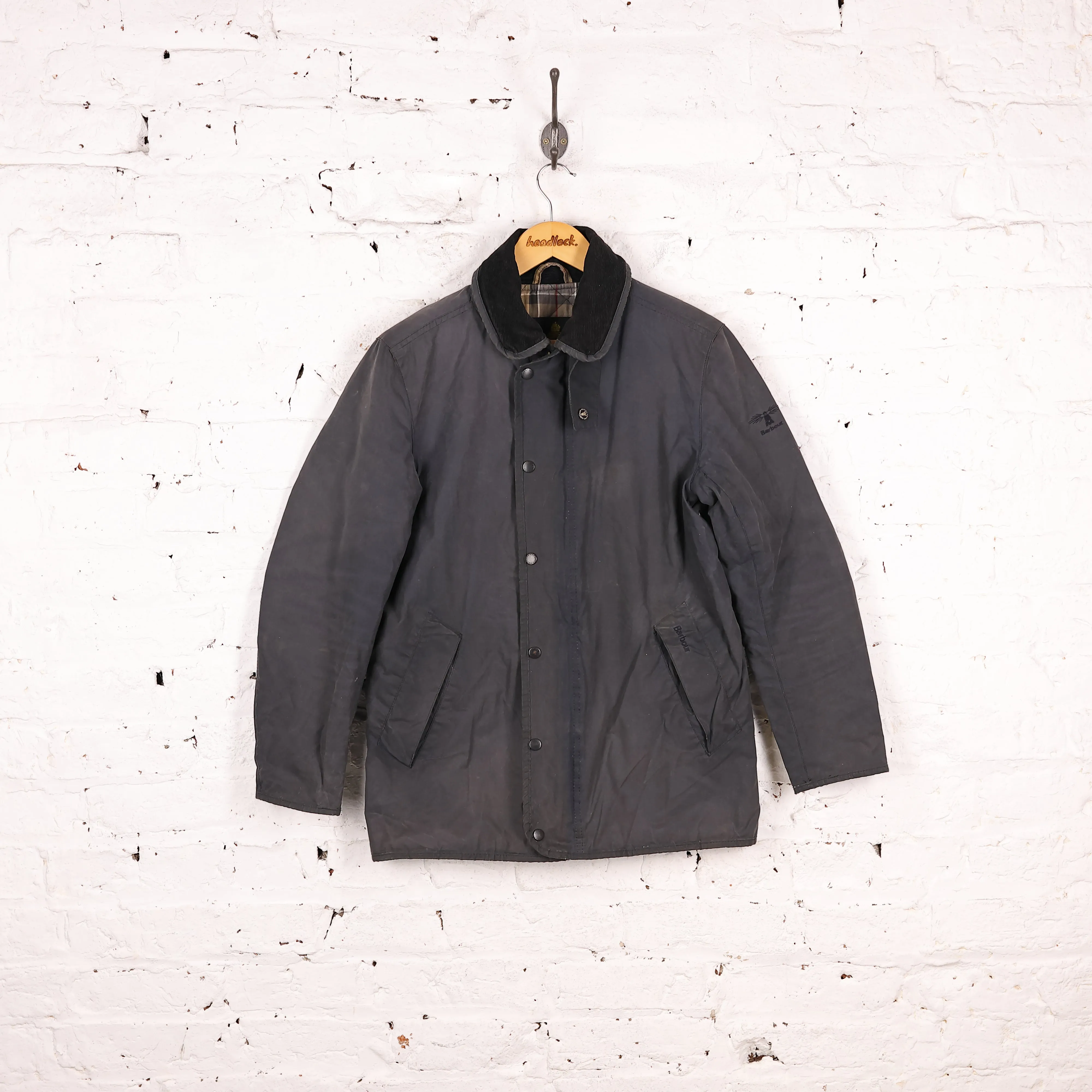 Barbour Deveron Wax Jacket - Blue - S