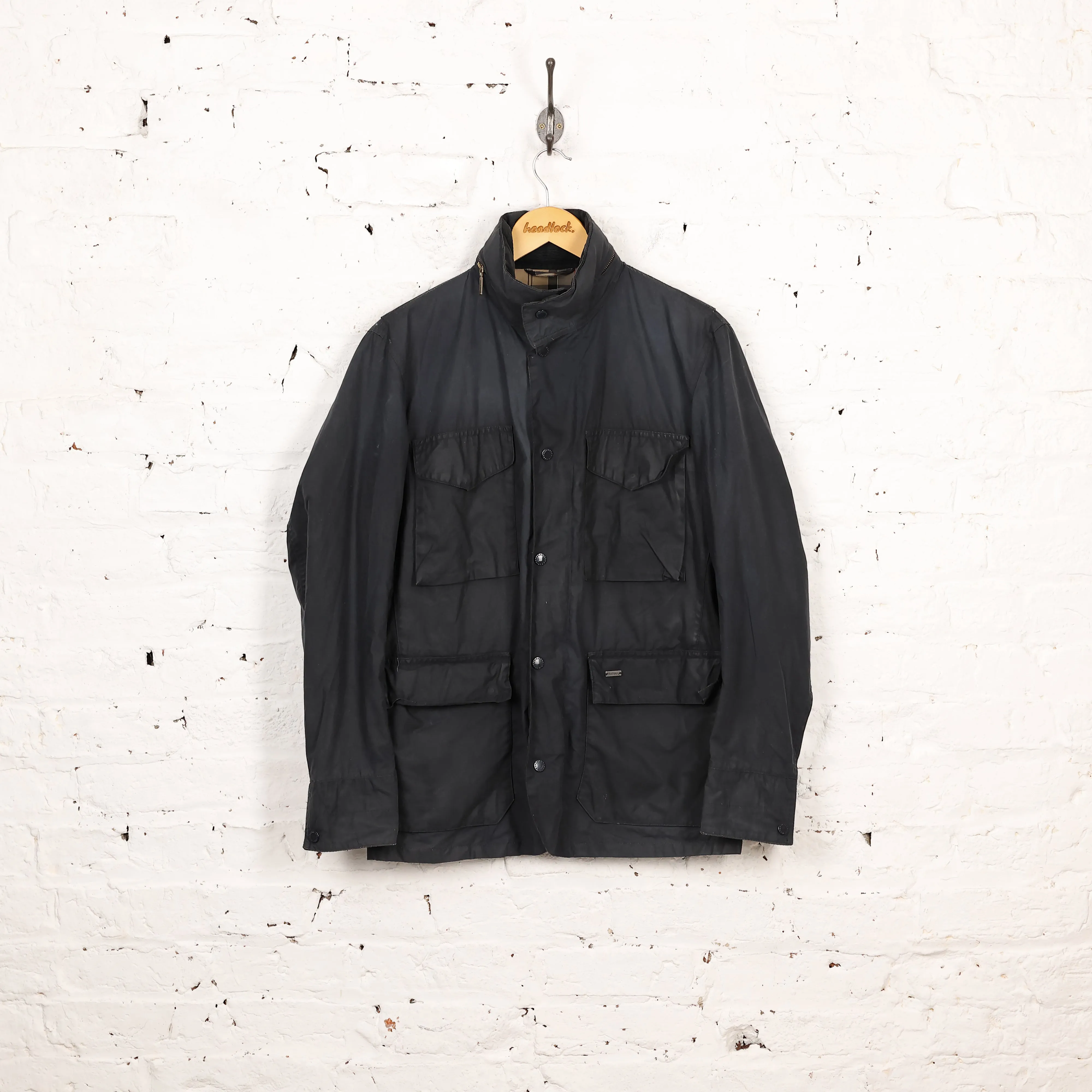 Barbour Tailored Sapper Wax Jacket - Blue - M