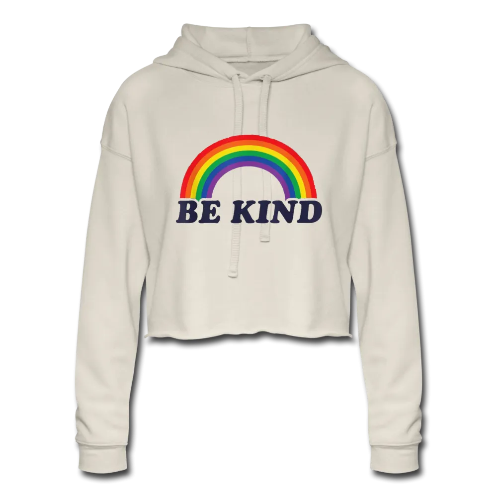 Be Kind LGBTQ Rainbow Pride Women’s Cropped Premium Pullover Hoodie