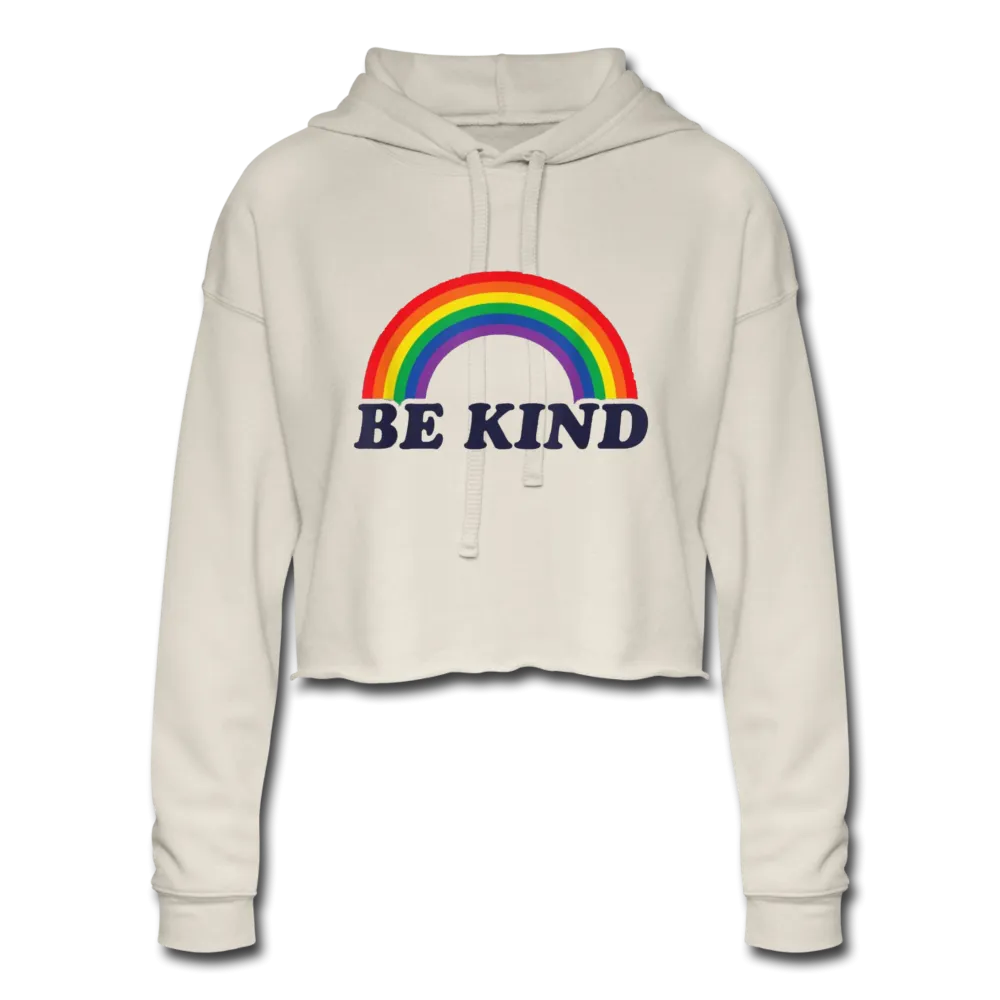 Be Kind LGBTQ Rainbow Pride Women’s Cropped Premium Pullover Hoodie