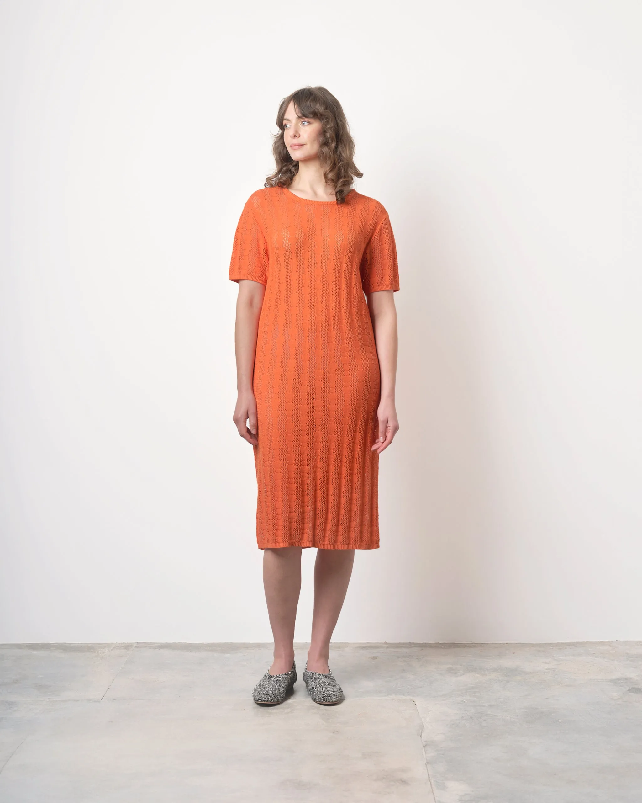 Bead Curtain Lace T-Shirt Dress in Jello