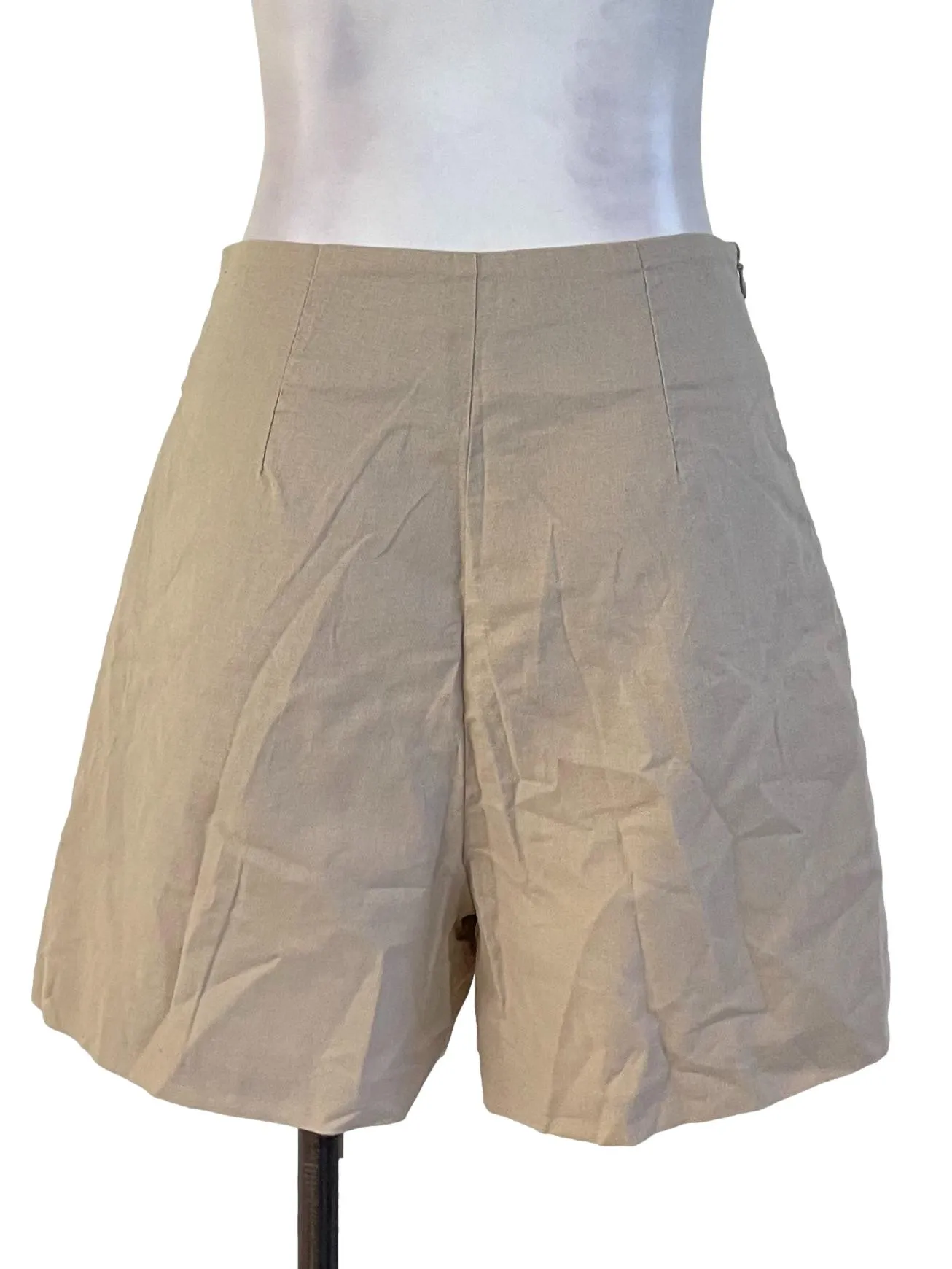 Beige High Waist Shorts