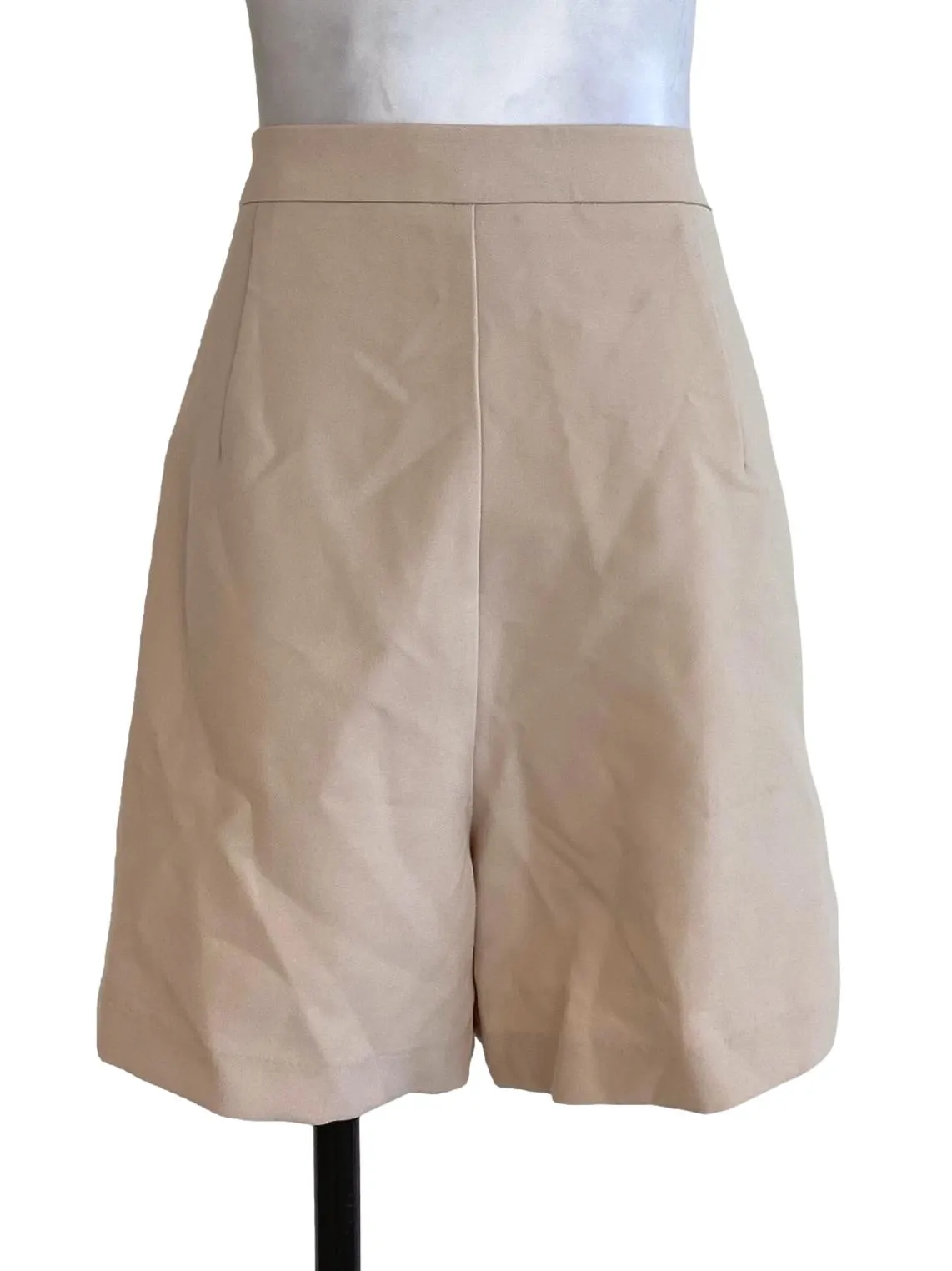 Beige Plain Shorts