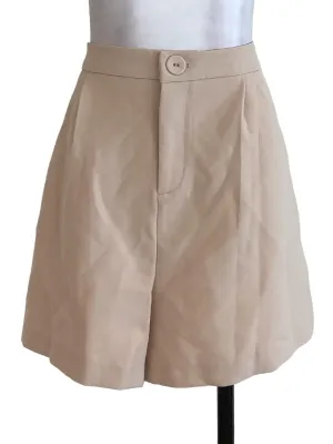 Beige Plain Shorts