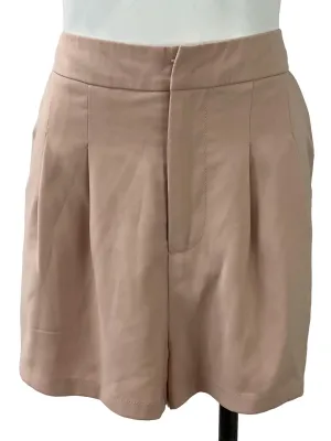 Beige Pleated Shorts