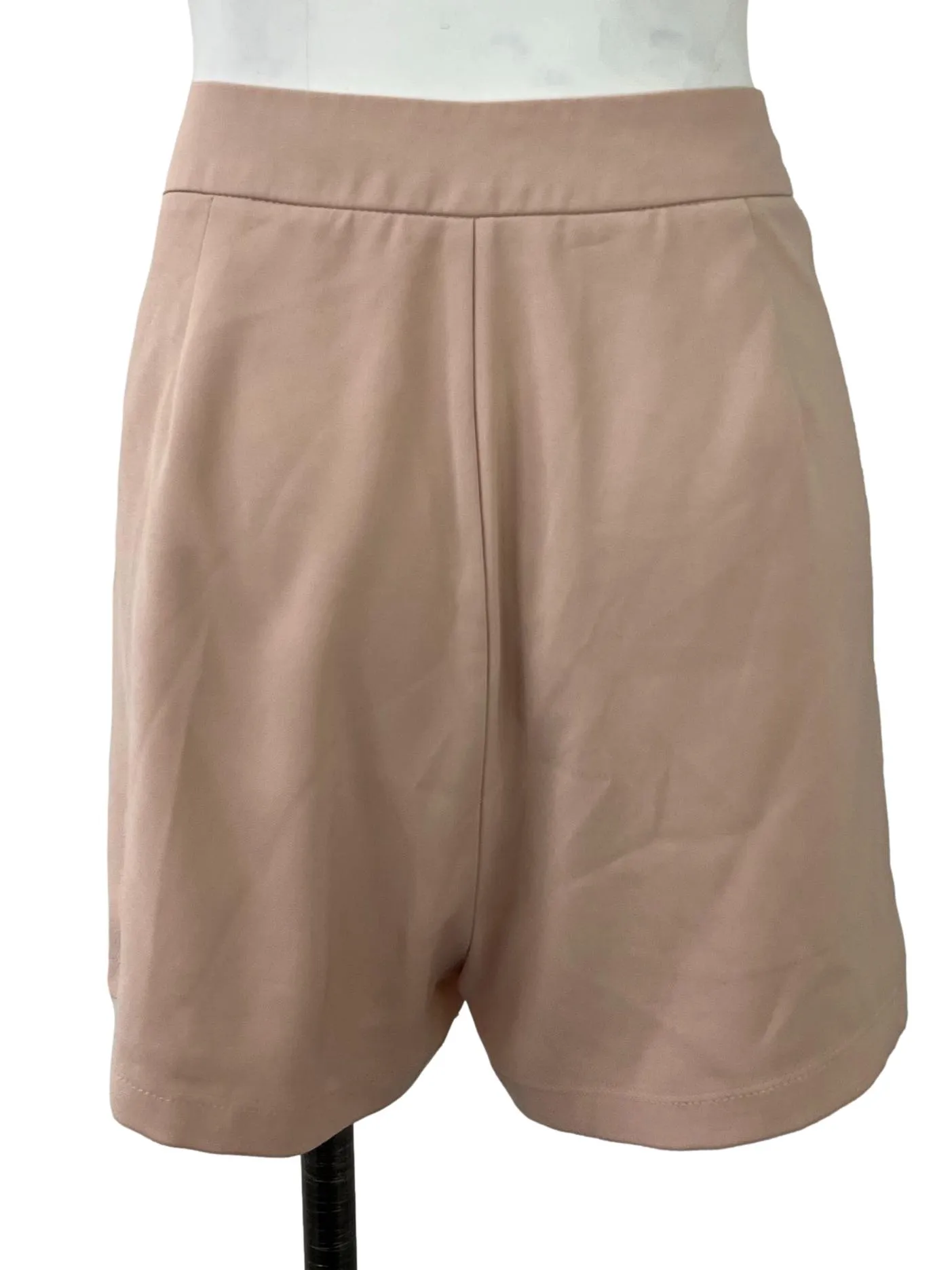 Beige Pleated Shorts