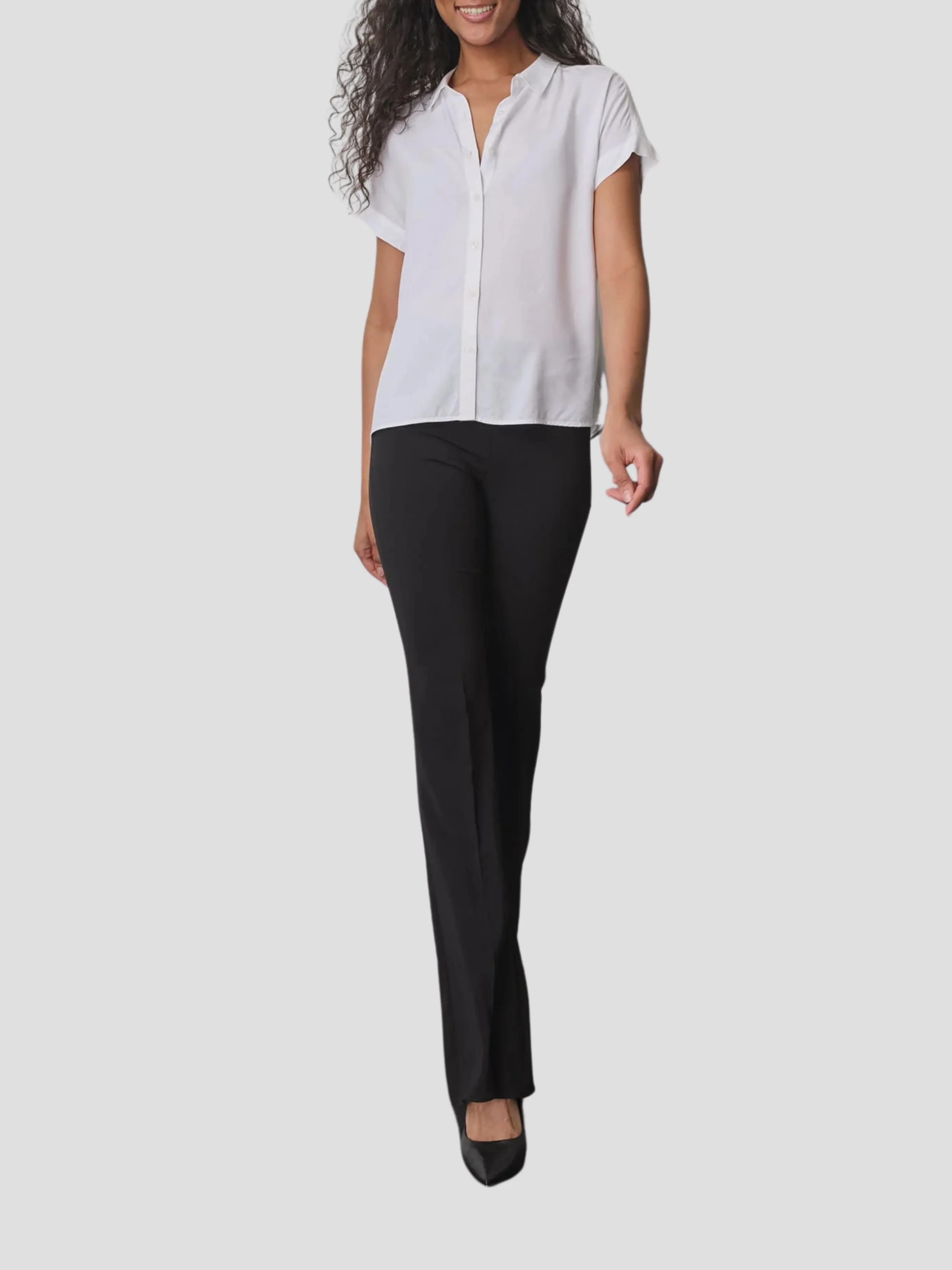 Bellini Flare Pant in Black Crepe