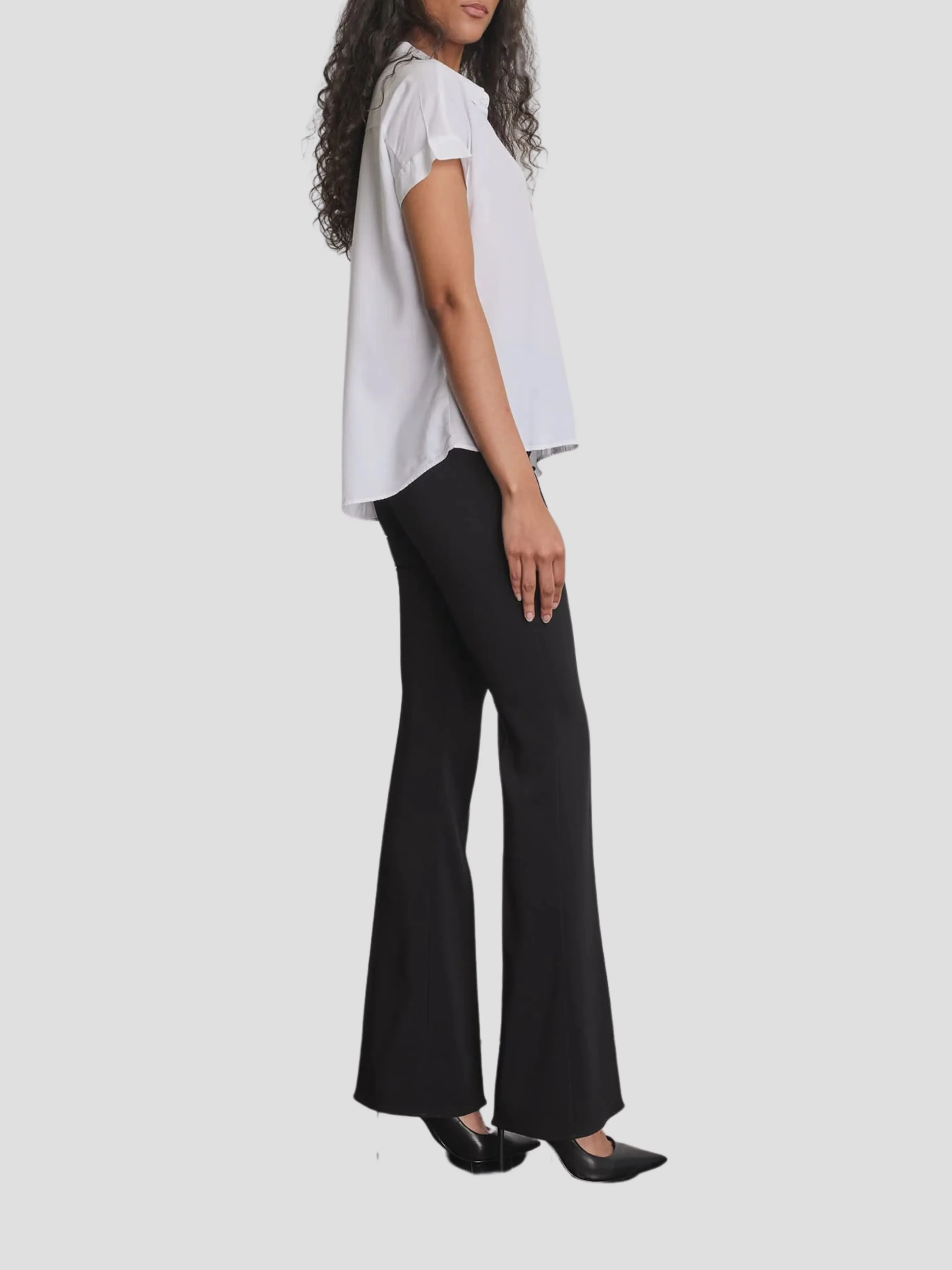 Bellini Flare Pant in Black Crepe