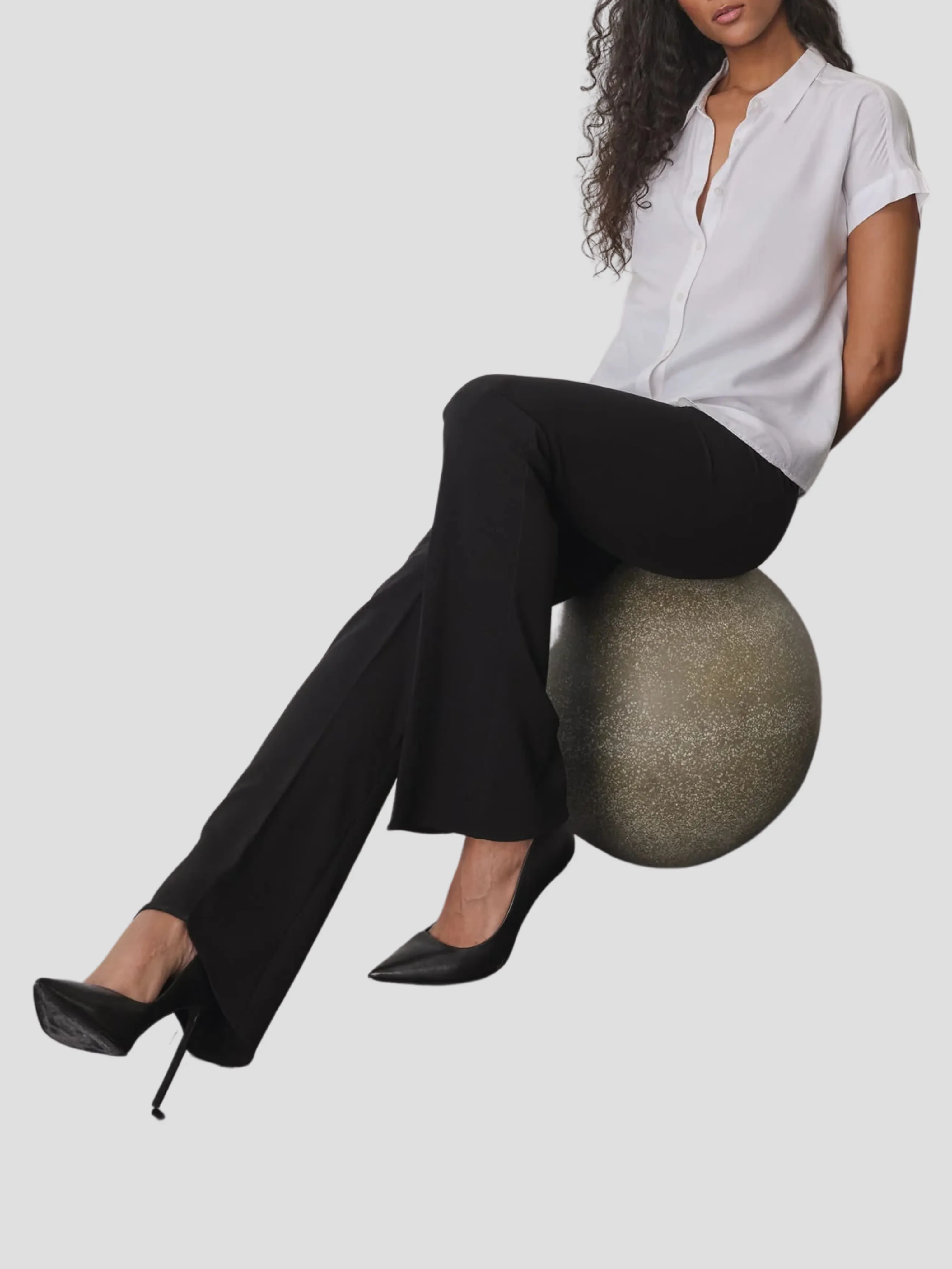 Bellini Flare Pant in Black Crepe