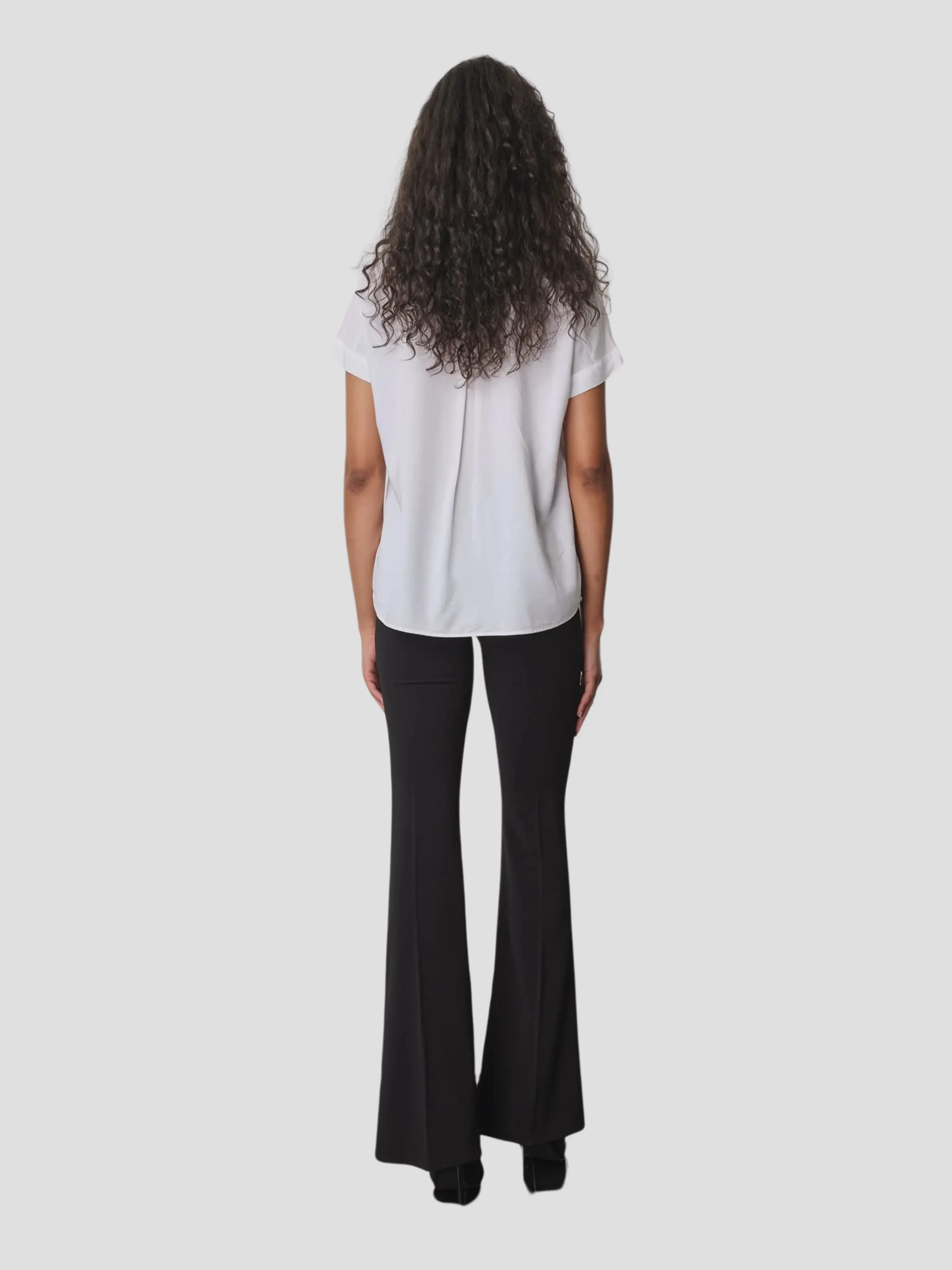 Bellini Flare Pant in Black Crepe