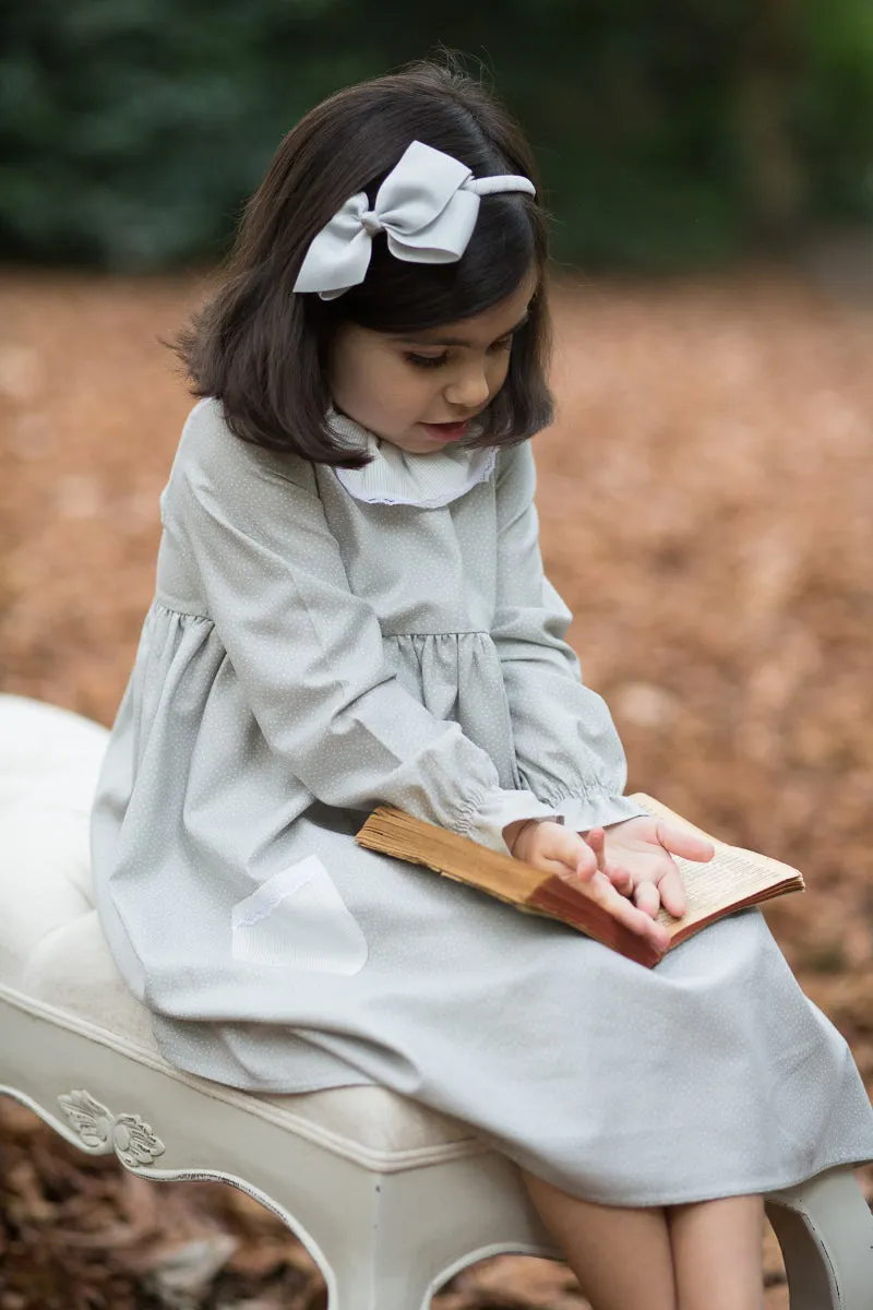 Big Bow Hairband Light Grey