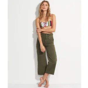 Billabong Women's Lowtide Wide Leg Denim Pant | Olive