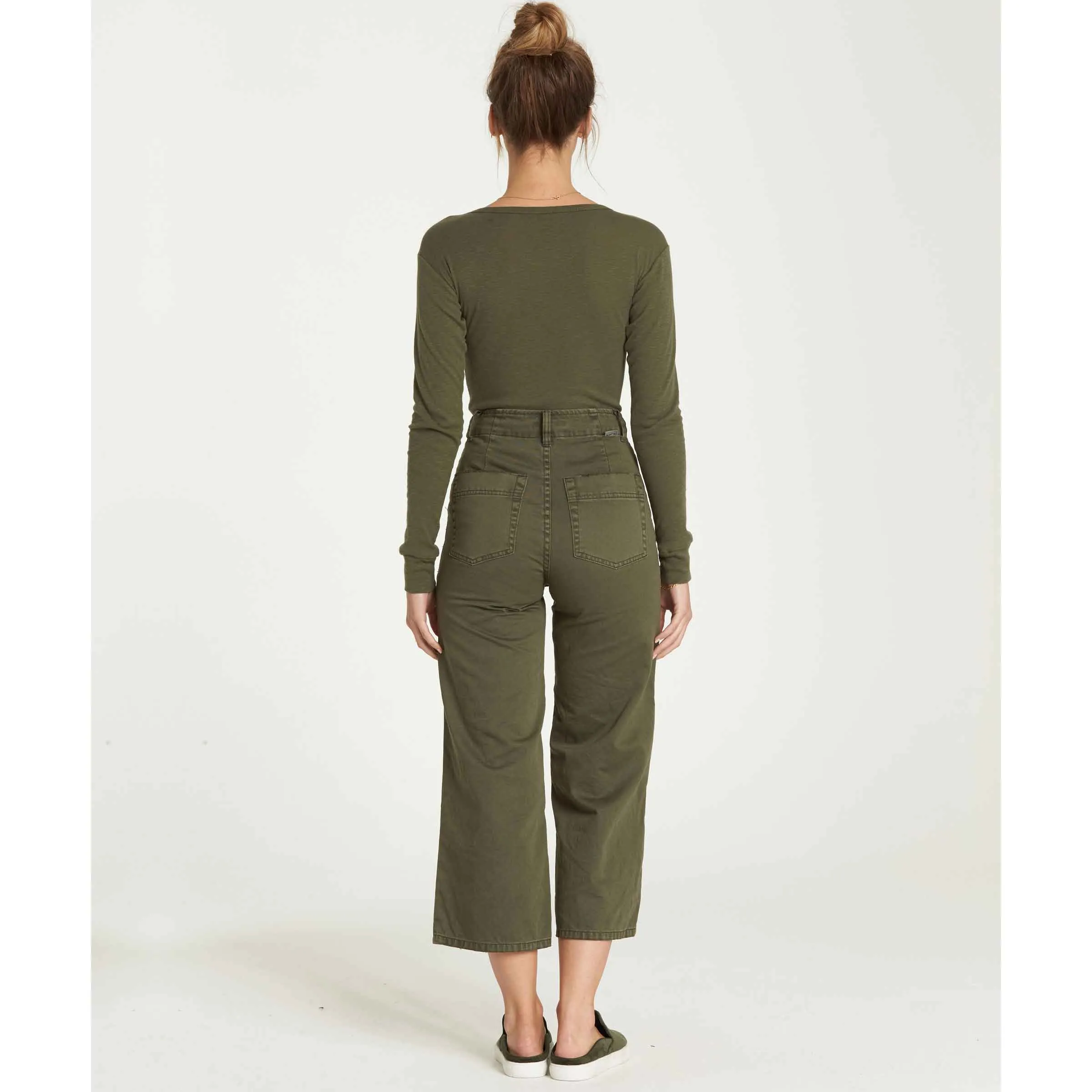 Billabong Women's Lowtide Wide Leg Denim Pant | Olive