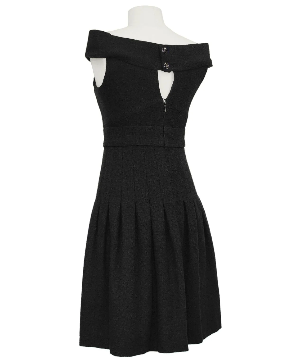 Black Bouclé Off-The-Shoulder LBD from 2007