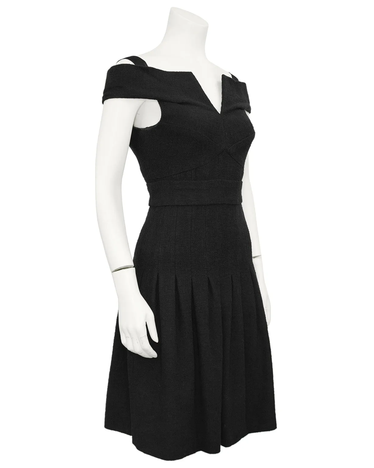 Black Bouclé Off-The-Shoulder LBD from 2007