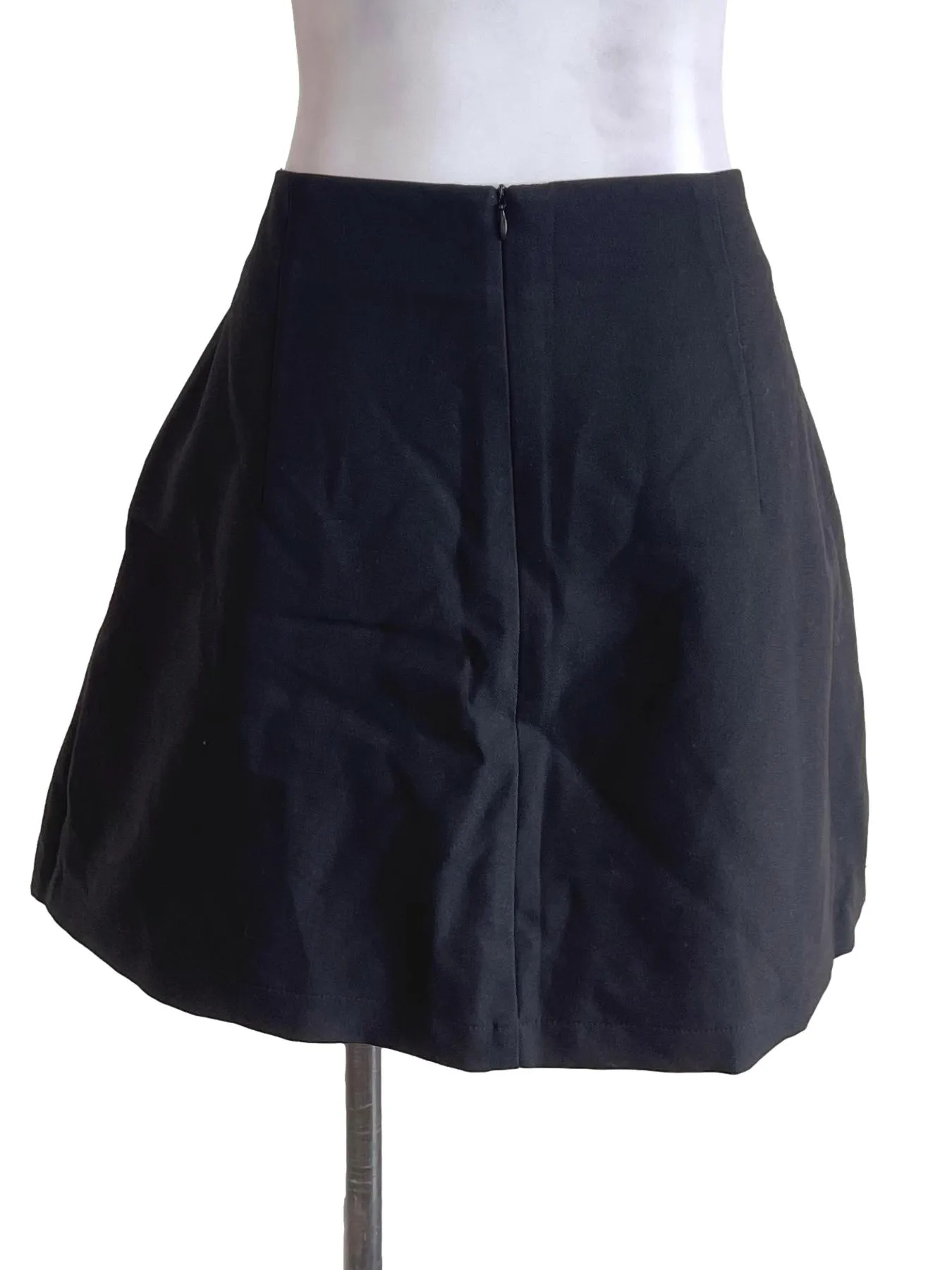Black Front Slit Skort