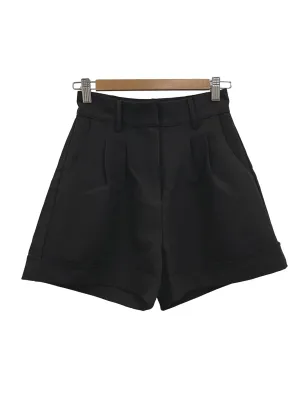 Black Pleat Shorts