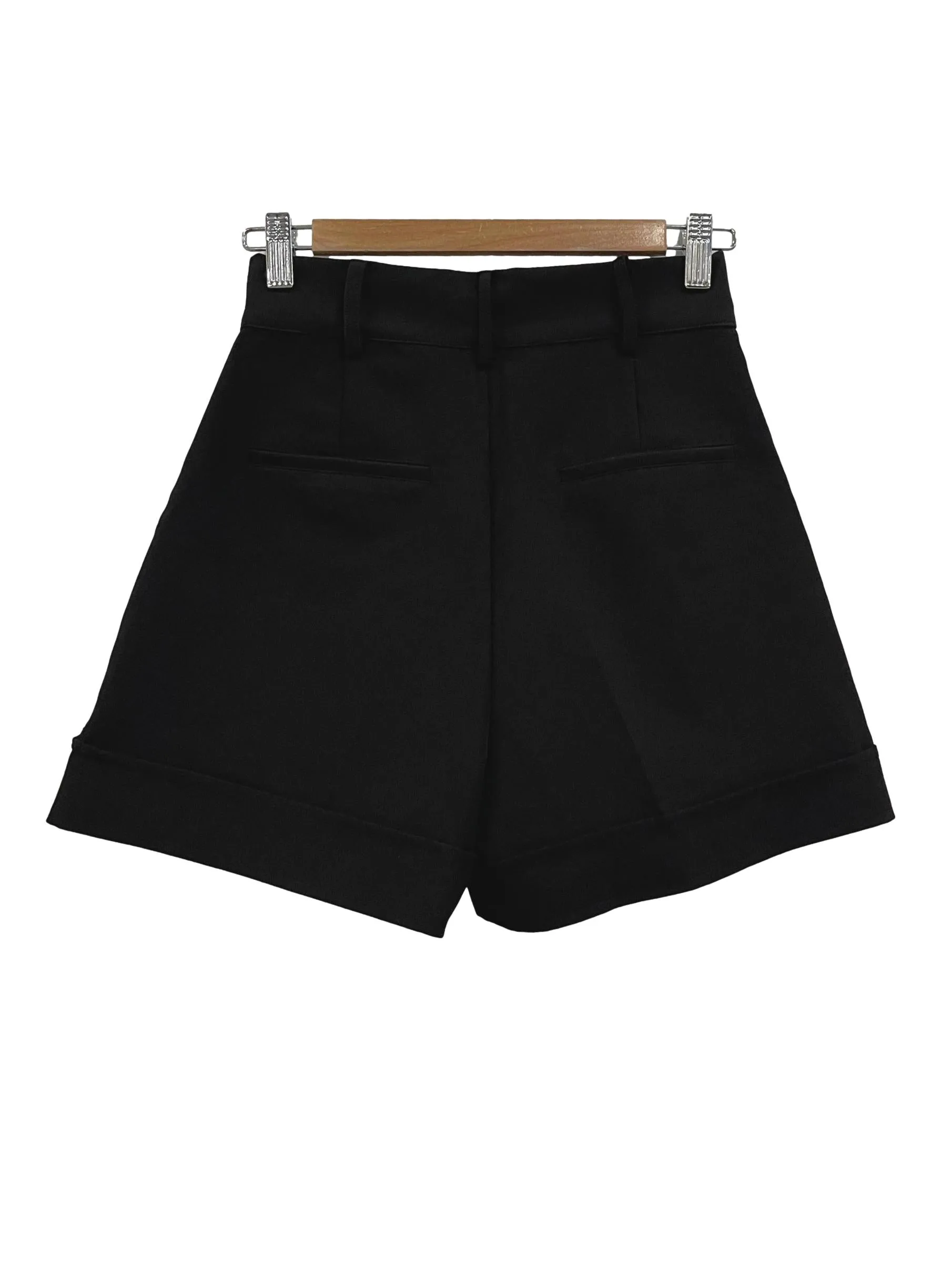 Black Pleated Shorts