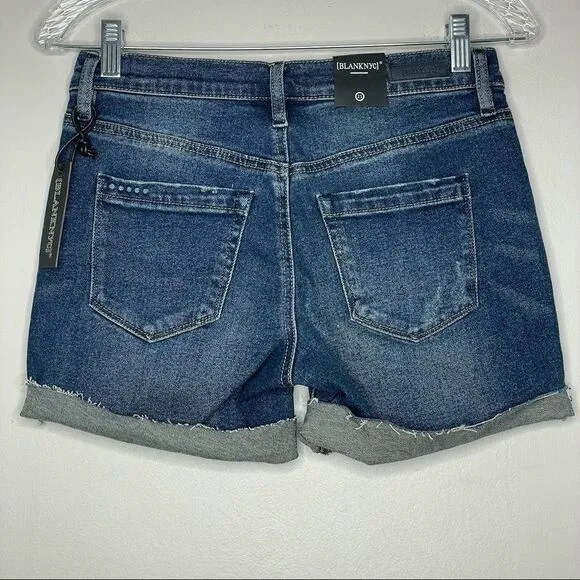 BlankNYC bayou blue frayed Jean shorts new NWT 25